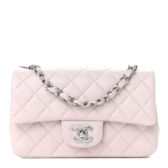 Brand New Authentic CHANEL Lambskin Quilted Mini Rectangular Flap (Light Purple) - Picture 2 of 6